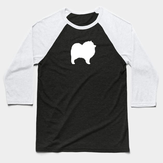 Keeshond Silhouette Baseball T-Shirt by Coffee Squirrel